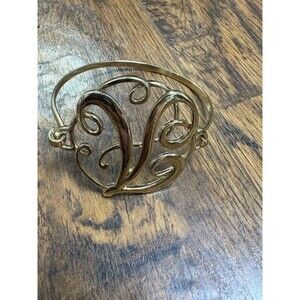 Initial Bracelet Monogram Bracelet GOLD Letter V Script Alphabet Jewelry Name